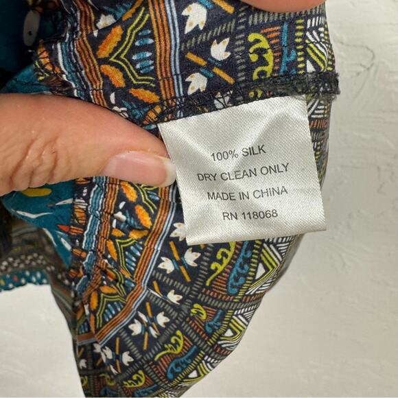 What Comes Around Goes Around Anthro Mixed Print Tiered Mini Dress Womens 4 - Picture 10 of 10